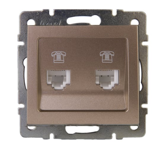 Изображение товара 2-я телефонная розетка Lezard RAIN евро, цвет бронза, матовый 703-3188-138