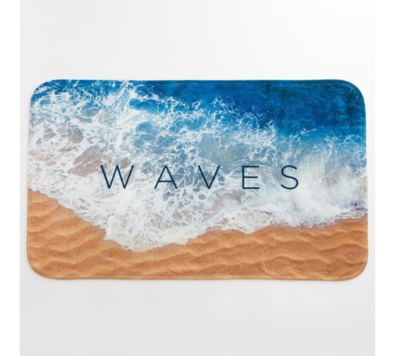 Изображение товара Набор ковриков для ванной Этель Waves 2 шт, 80x50 см, 50x40 см, велюр 5399384