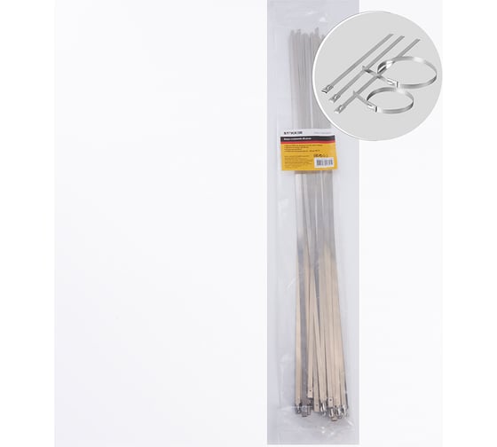 Изображение товара Стальной хомут STEKKER 4,6 х 500 мм, d пучка max 146 мм, нагрузка 55 кг, серый, SSCT46-500 32799