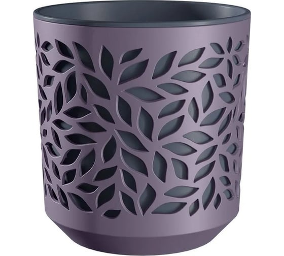 Изображение товара Кашпо bmc КШ 9571 Leaves 2 5 л h16 d 16 см СливаАнтрацит 065937