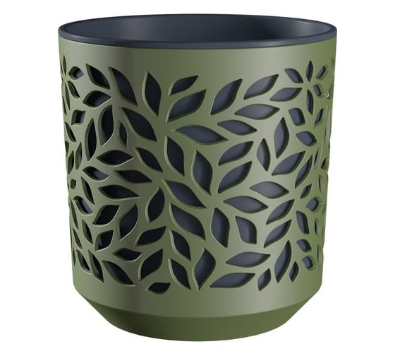 Изображение товара Кашпо bmc КШ 9574 Leaves 2 5 л h16 d 16 см ОливкаАнтрацит 065934