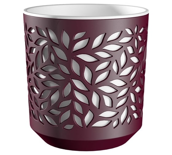 Изображение товара Кашпо bmc КШ 9575 Leaves 2 5 л h16 d 16 см БордоБелый 065932