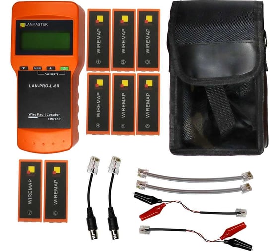 Изображение товара Кабельный тестер с измерением длины LANMASTER 8 ответных частей LAN-PRO-L-8R