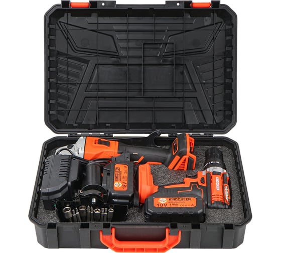Изображение товара Набор 2 предмета KINGQUEEN 18В Шуруповерт, Болгарка KQ-TS201