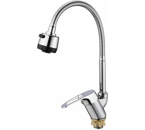 Изображение товара Смеситель для раковины с гофрированным гибким изливом, с 2 режима подачи воды, xром Solone KAD4-B043