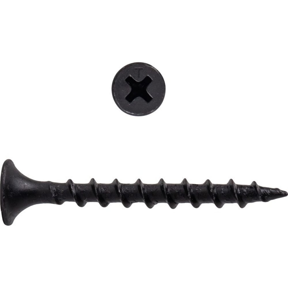 Изображение товара Саморез по дереву для ГКЛ Квадра черный 3.5x32 мм 100 шт PH2 редкая резьба