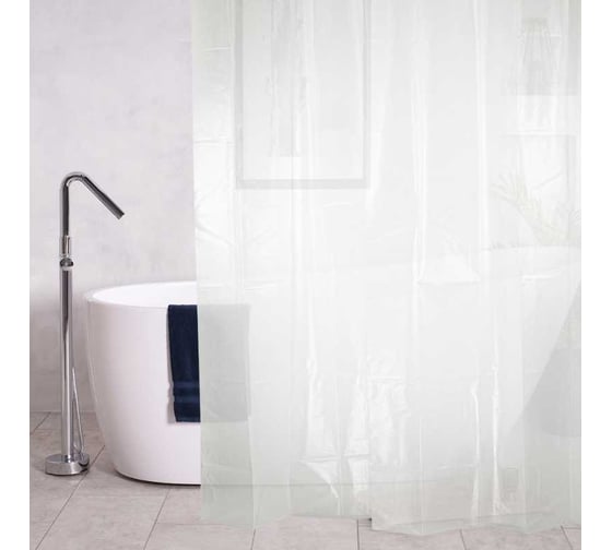 Изображение товара Шторка для ванной CRAFTICA виниловая, 180x180 см, матовая (EVA), 12 колец 10401