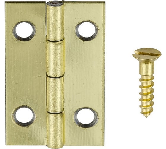 Изображение товара Петля шкатулочная VORMANN 40x25 мм латунь, упак. 4 шт. с винтами, на блистере 090862000