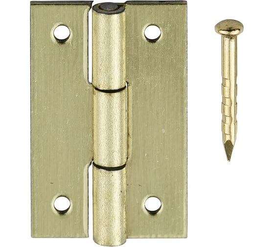 Изображение товара Петля шкатулочная VORMANN 15x10 мм латунь, упак. 6 шт. с гвоздями, на блистере 090859000