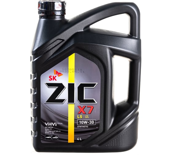 Изображение товара Масло синтетическое (X7 LS; 10w30; SN/CF; 4 л) для легковых автомобилей ZIC 162649