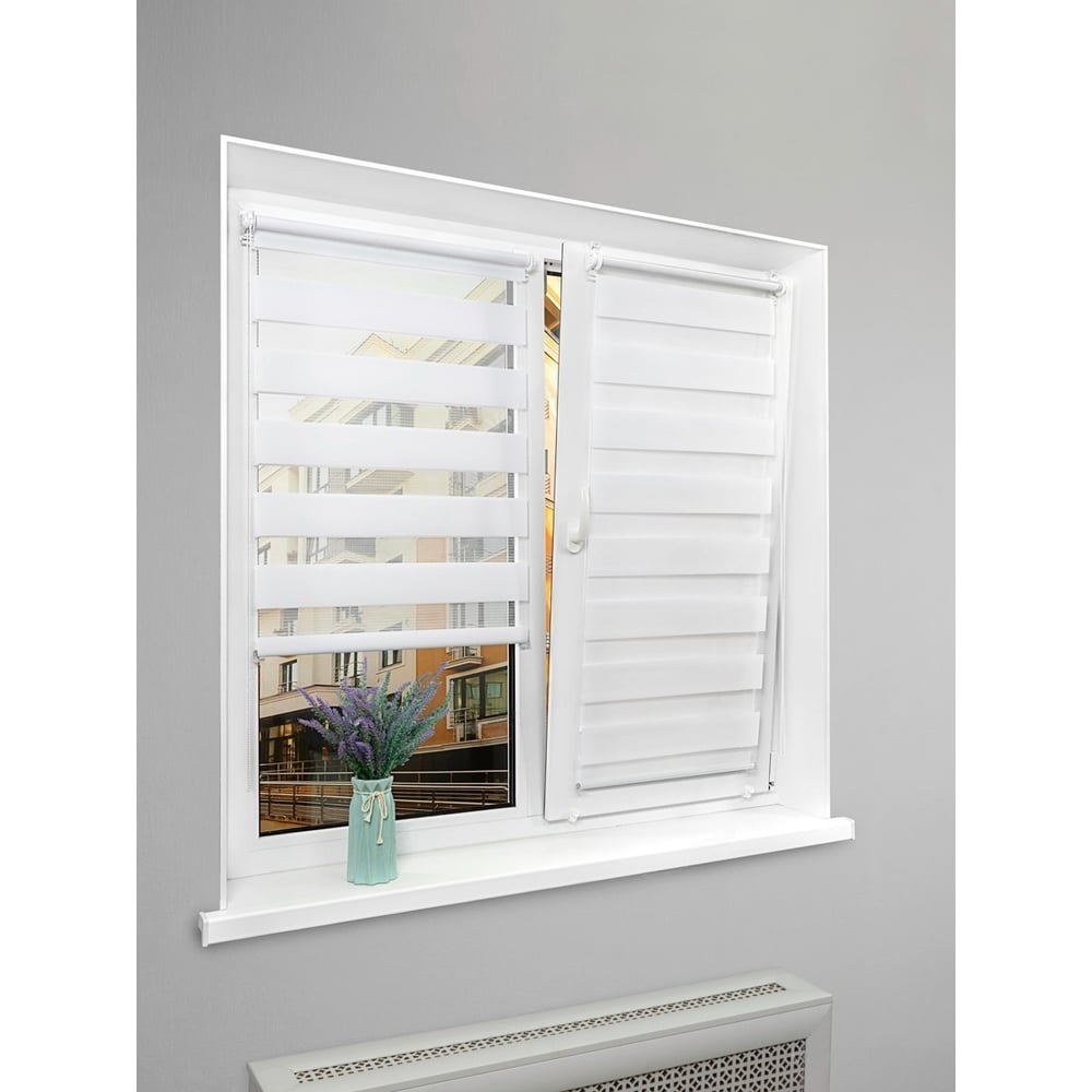 Изображение товара Рулонная штора LM DECOR День-Ночь белоснежная 52x160 см