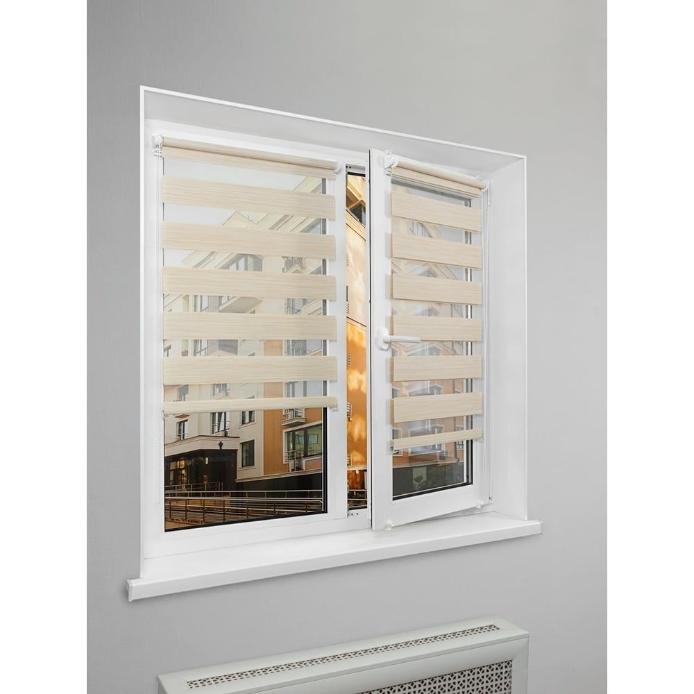 Рулонная штора LM DECOR День-Ночь LB 22-02 светло-бежевый, 48x160 см 2202048