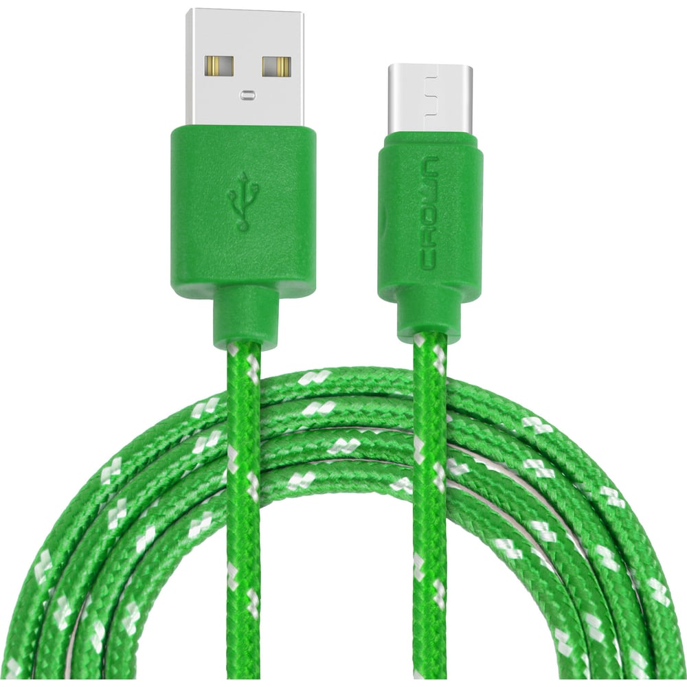 фото Кабель crown usb - usb type-c cmcu-3042c green cm000002153