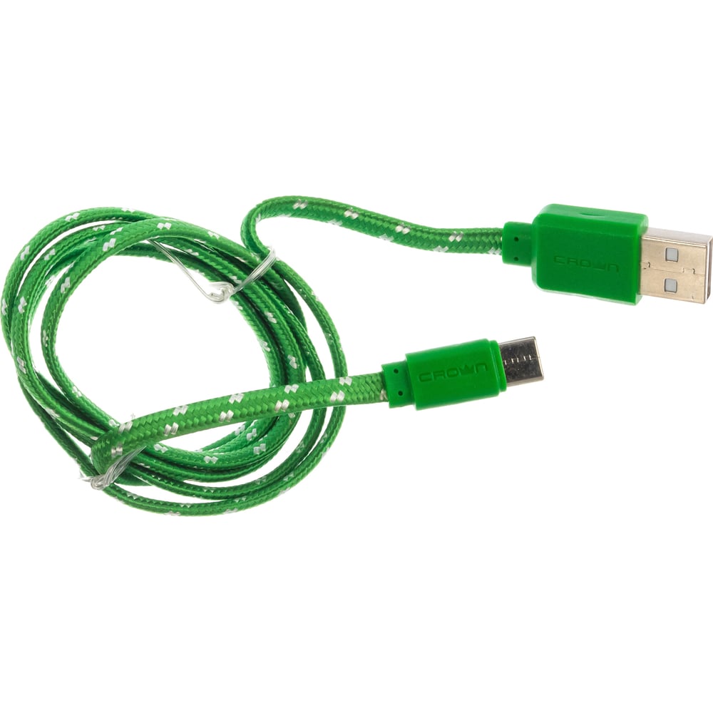 фото Кабель crown usb - usb type-c cmcu-3052c green cm000002114