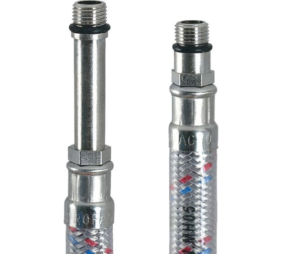 Изображение товара Подводка для смесителя PROFLINE LUXE 80 см, нержавеющая сталь с полимерным покрытием, пара (2 штуки) УТ-00021977