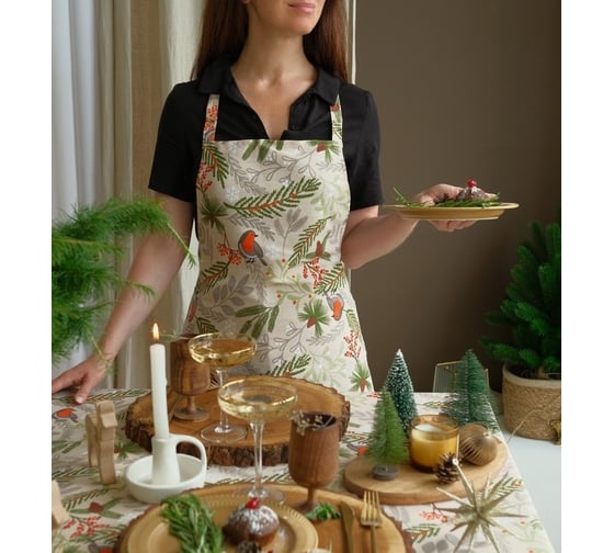 Изображение товара Фартук Доляна Bullfinch 60x70 см 100% хл рогожка 164 г/м2 9082562