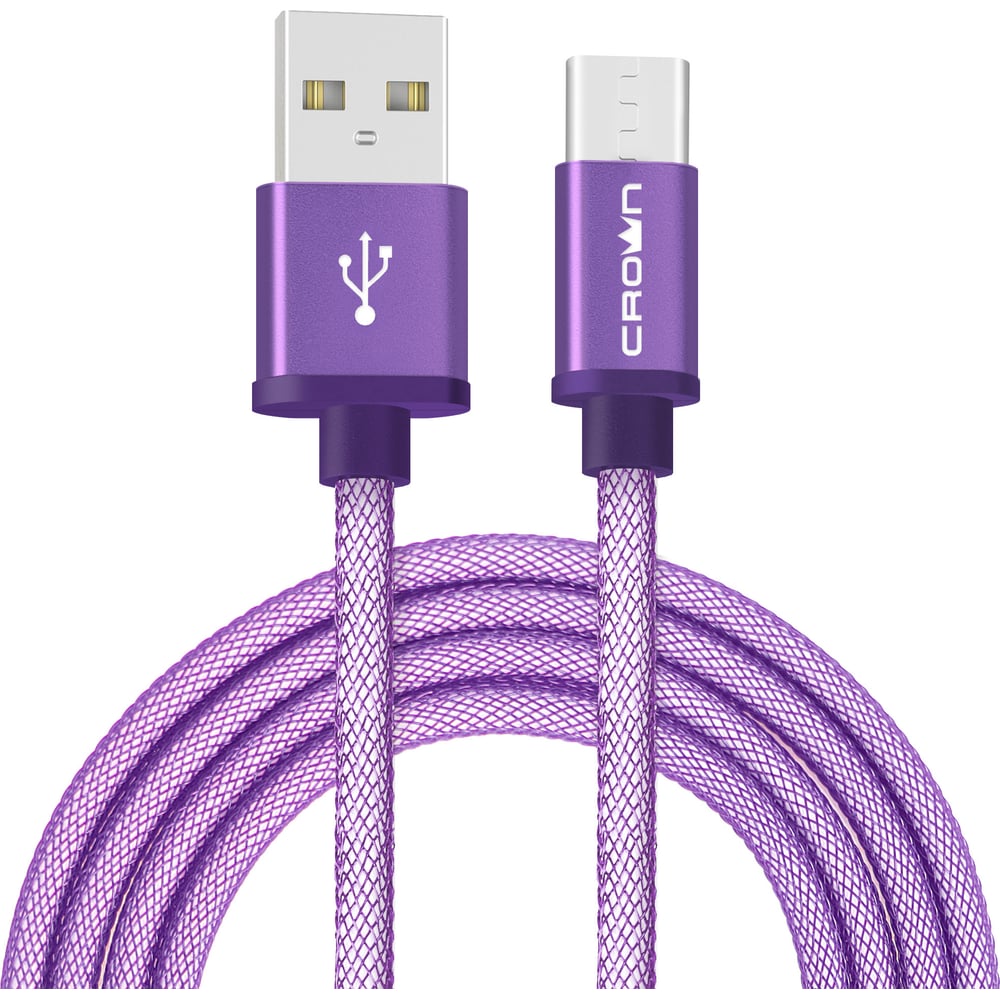 фото Кабель crown usb - usb type-c cmcu-3072c violet cm000002126