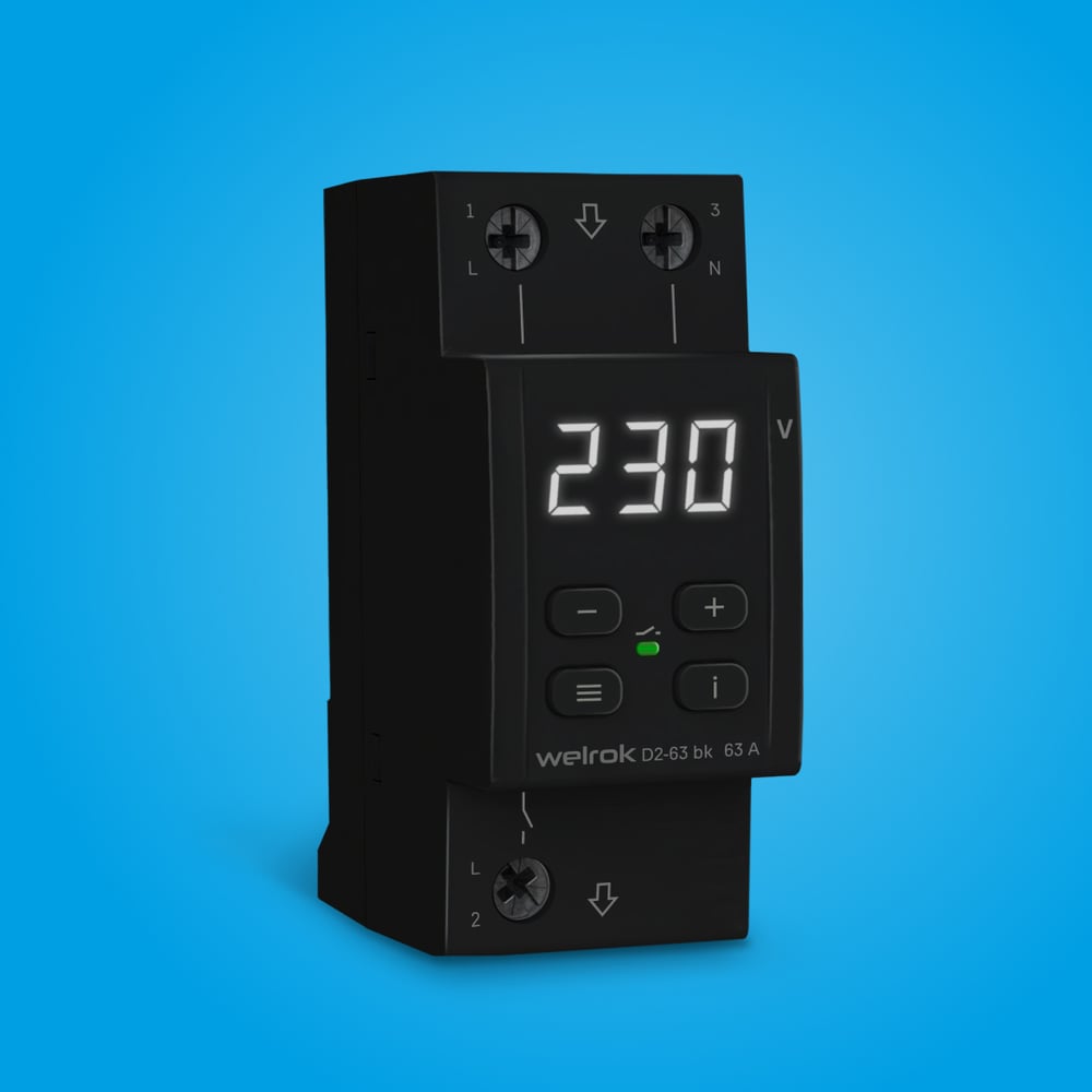 Изображение товара Реле напряжения Welrok D2-63 bk 4660251140649 Изображение товара Реле напряжения Welrok D2-63 bk 4660251140649