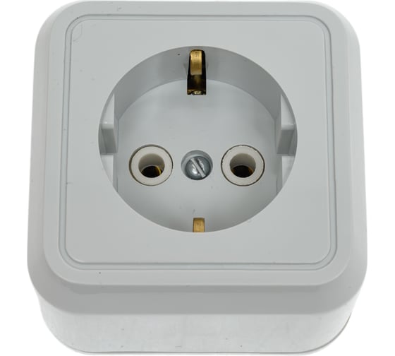 Изображение товара Розетка ООО МПО Электротехника РА16-644 (С-1967) (о/у, з/к, 1- местная,16/220,"DRESDEN",серый с м/п 2518