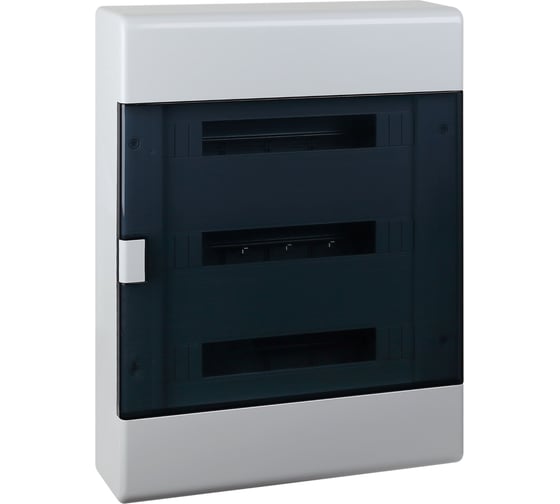 Изображение товара Щит навесной Рувинил серии Тусо на 54 модуля серый с прозрачной дверцей 648x116x468 мм 68054СП