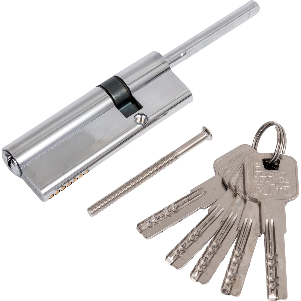 Изображение товара Цилиндровый механизм PUNTO Z3007 со штоком, хром, 90 мм