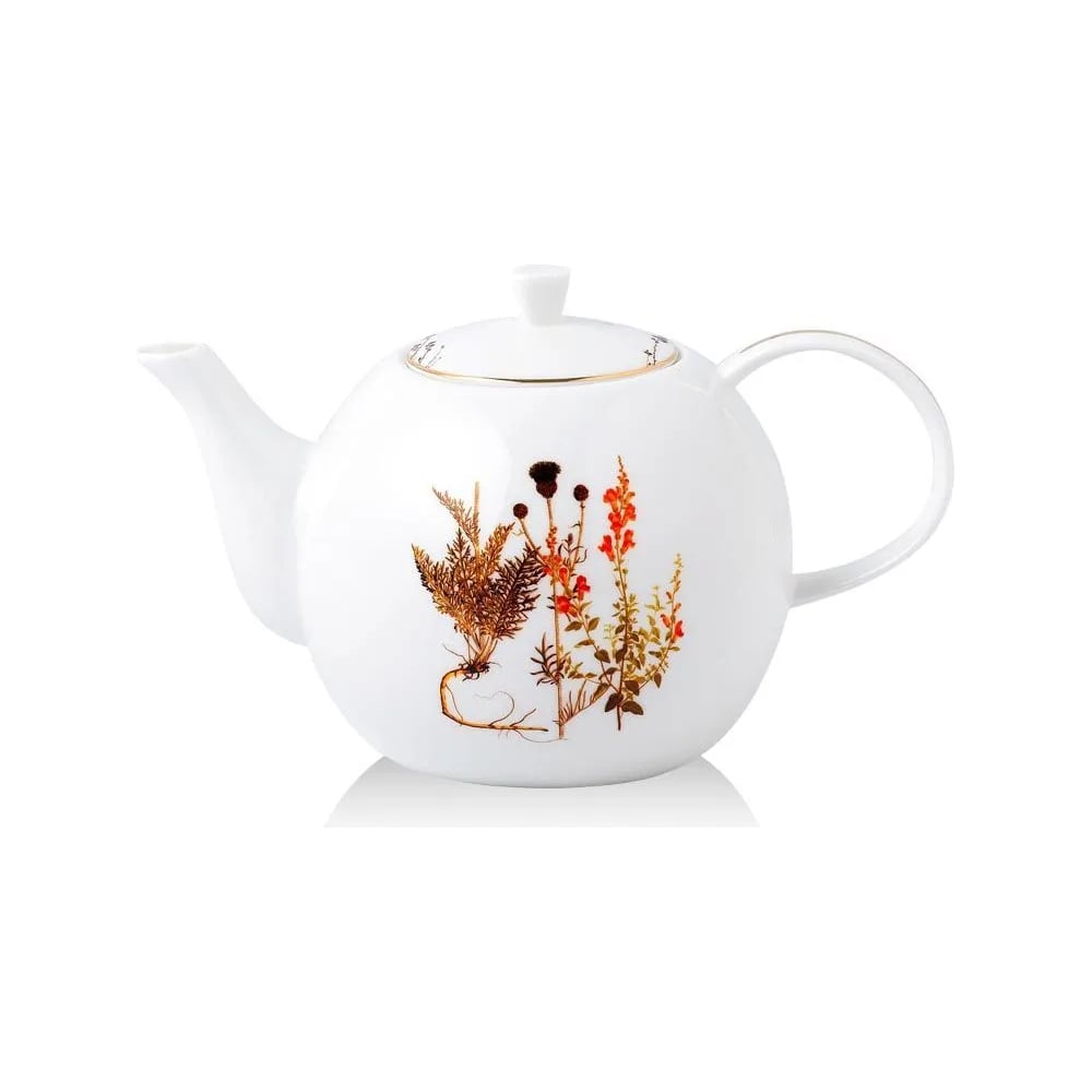 Изображение товара Заварочный чайник Zapel Mushroom 1475 мл костяной фарфор дизайн цветы