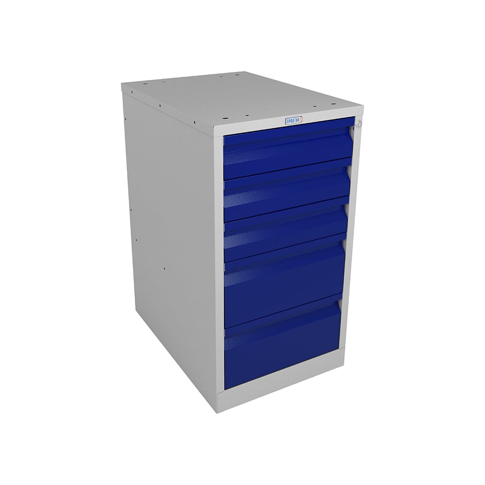 Изображение товара Тумба с пятью ящиками ПРАКТИК WD-5 синяя/серый 840x640x460 мм