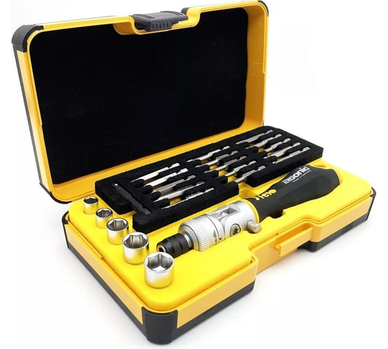 Изображение товара Набор бит и головок с поворотной трещоткой Felo Ergonic K SL/PH/PZ/Tx/HEX, в кейсе, 22 шт. 06072206