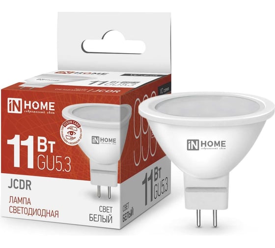 Изображение товара Светодиодная лампа IN HOME LED-JCDR-VC 11Вт 230В GU5.3 4000К 990Лм 4690612020358