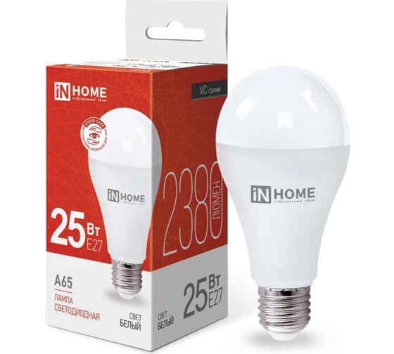 Изображение товара Светодиодная лампа IN HOME LED-A65-VC 25Вт 230В Е27 4000К 2380Лм 4690612024080