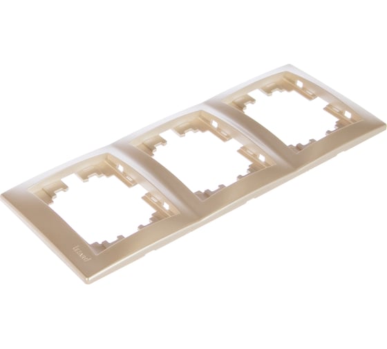 Изображение товара Рамка Lezard, MIRA, 3-ая, вертикальная, жемчужно-белый перламутр, без вставки, 701-3000-153
