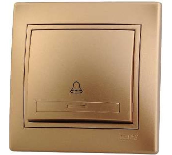 Изображение товара Кнопка звонка Lezard, MIRA, золотой металлик, со вставкой, 701-1313-103