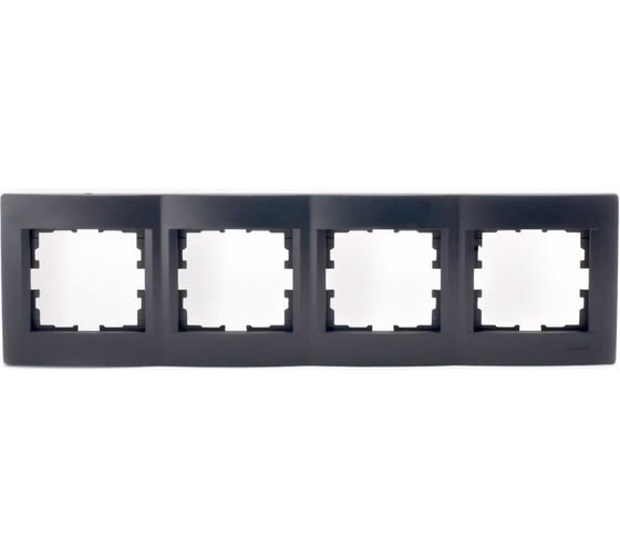 Изображение товара Четырехместная горизонтальная рамка Lezard KARINA без вставок, чёрный бархат 707-4200-149