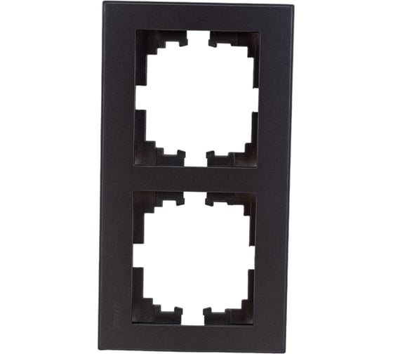 Изображение товара Двухместная горизонтальная рамка Lezard RAIN со вставкой, черный графит матовый 703-4141-147