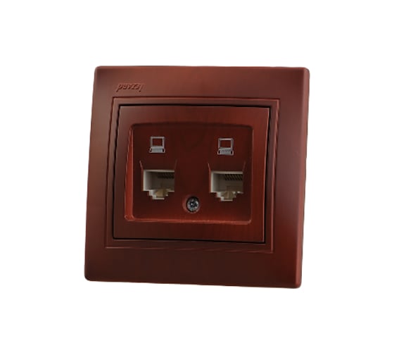 Изображение товара Двойная компьютерная розетка Lezard MIRA вишня 701-0601-141