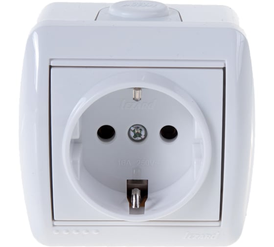 Изображение товара Розетка Lezard NATA с заземлением, керамика, белый 710-0200-122