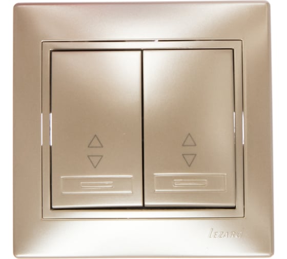 Изображение товара Проходной двойной выключатель Lezard MIRA со вставкой, жемчужно-белый перламутр 701-3030-106