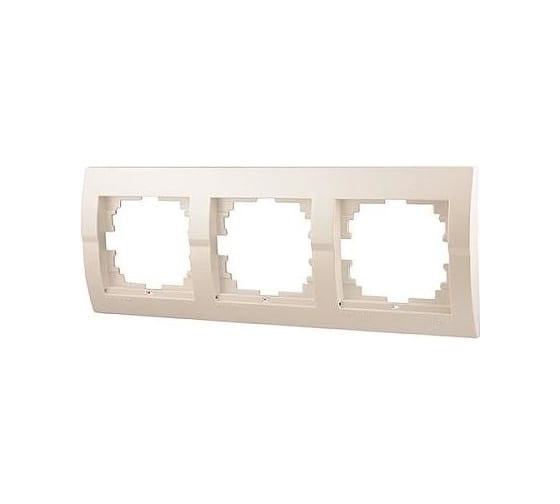 Изображение товара Трехместная горизонтальная рамка Lezard DERIY жемчужно-белый металлик 702-3000-148