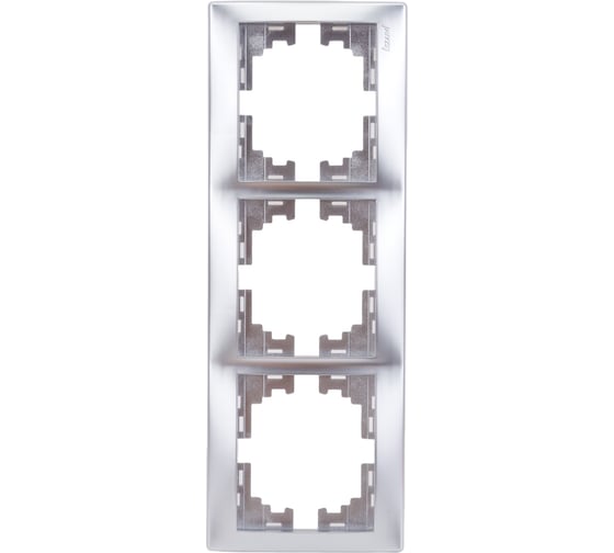 Изображение товара Трехместная горизонтальная рамка Lezard MIRA металлик серый, без вставок 701-1000-148