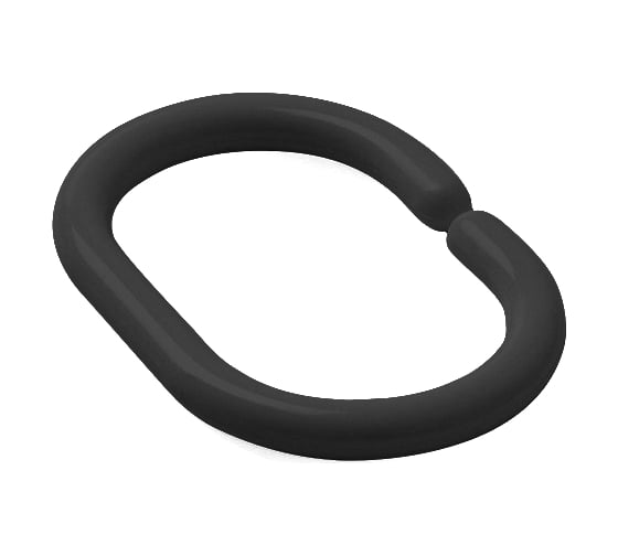 Изображение товара Набор колец для шторы в ванную комнату IDDIS  цвет черный RID013P