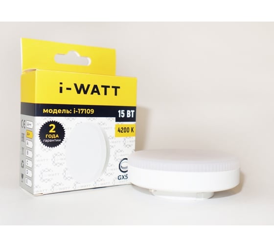 Изображение товара Светодиодная лампа I-WATT 15Вт 4200К 165-265V GX53 i-17109