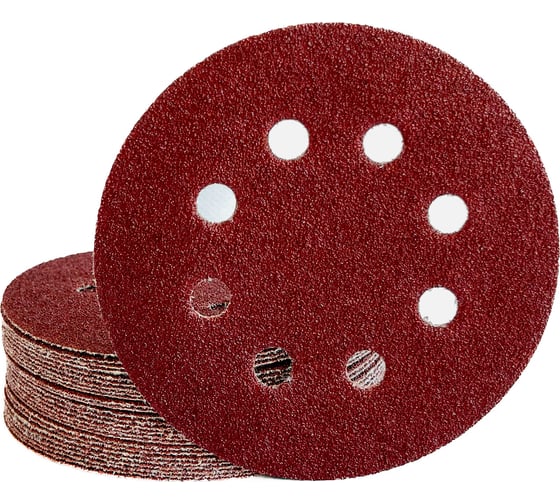 Изображение товара Шлифовальные круги на липучке 125 мм, P150, 30 шт, 8 отверстий Vitatools R-125-P150-30-8