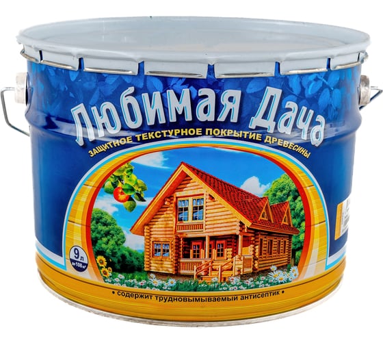 Изображение товара Защитно-декоративное покрытие Любимая Дача сосна, для древесины, полуматовое, 9 л 45321