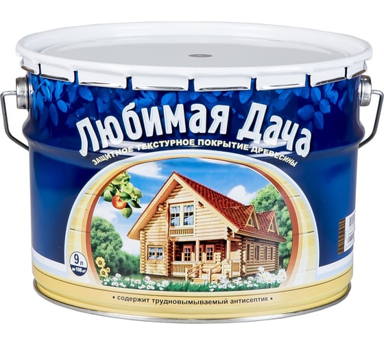 Изображение товара Защитно-декоративное покрытие Любимая Дача орегон, для древесины, полуматовое, 9 л 45317