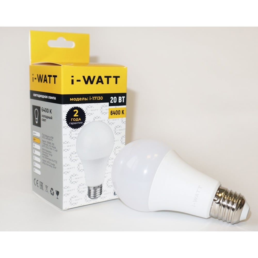 Изображение товара Светодиодная лампа I-WATT 20Вт 6400К 165-265V A65 E27 i-17130