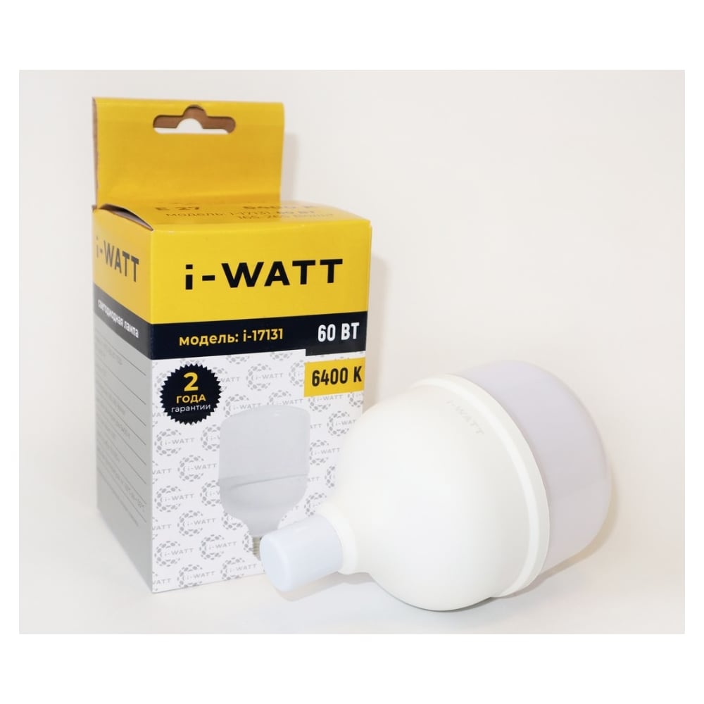Изображение товара Светодиодная лампа I-WATT 60Вт 6400К T120 E27 холодный свет