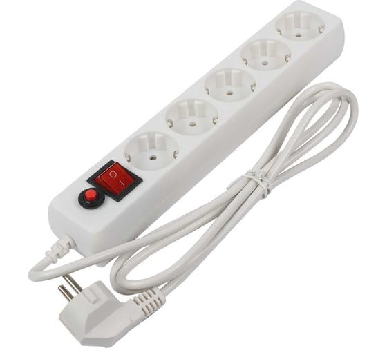 Изображение товара Сетевой фильтр Filum, 5 м.,белый, 2200 Вт., 5 розеток, упаковка- коробка FL-SP3-5-5M
