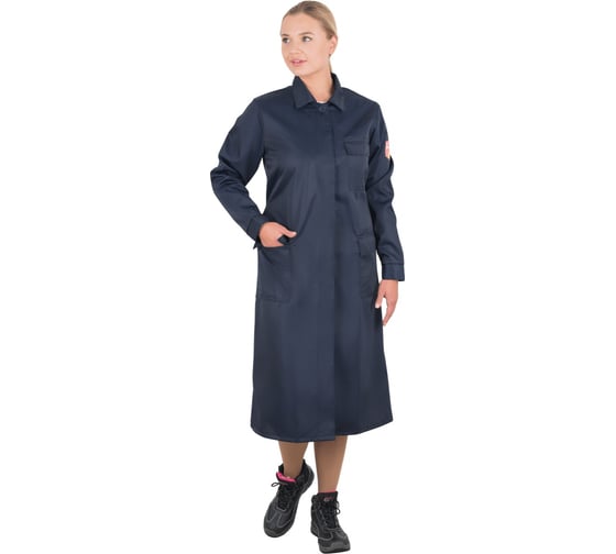 Изображение товара Женский кислотостойкий халат ГК Спецобъединение темно-синий Хал 009/112/170