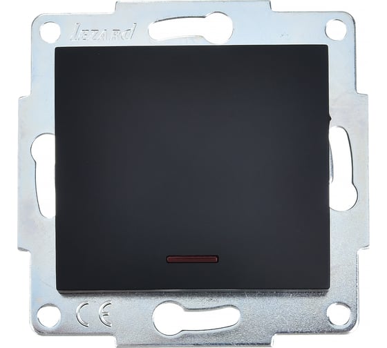 Изображение товара Выключатель Lezard, KARINA, с подсветкой, чёрный бархат, 707-4288-111