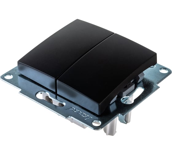 Изображение товара Двойной выключатель Lezard KARINA чёрный бархат 707-4288-101